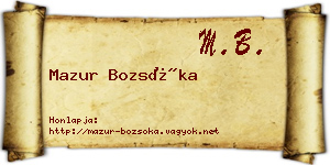 Mazur Bozsóka névjegykártya